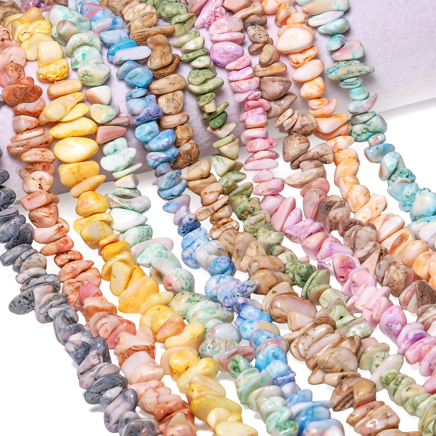 Natural Stone Multicolor Jasper Chip Beads for DIY Jewelry